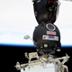 La nave espacial Soyuz MS-17 acoplada a la ISS.